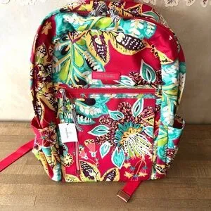 Vera Bradley Red and Green Floral Backpack in Rumba How pretty ? is this Vera Bradley backpack on sale 74% off  main image 4